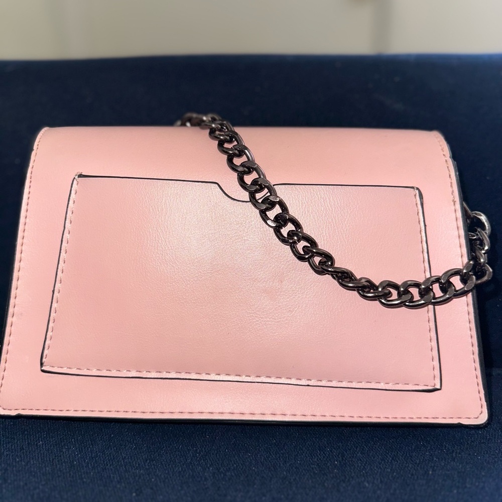 Pink Crossbody Bag with Chain Strap - Picture 4 of 8